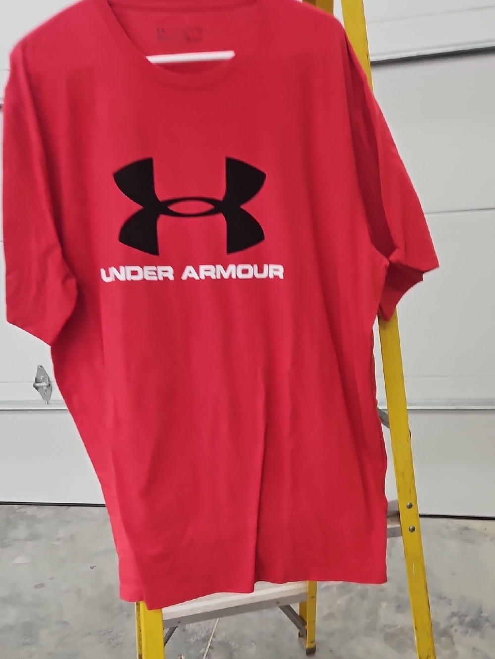 Under Armour Red Short-Sleeve Tee with Black Logo